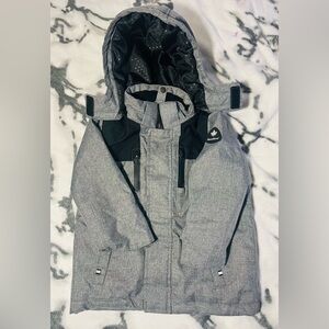 CANADIANA KID'S GREY and BLACK WINTER JACKET - SIZE 4T - With removable hood